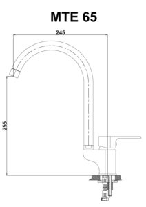 GPD Atros Tek Gövde Eviye Bataryası Siyah MTE65-S