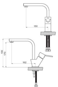 GPD Tulio Tek Gövde Lavabo Bataryası Krom MTL135