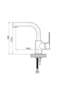 GPD Pedra Tek Gövde Lavabo Bataryası Siyah MTL160-S