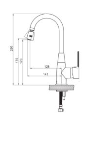 GPD Solus Tek Gövde Lavabo Bataryası Siyah MTL55-S