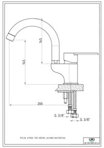 GPD Atros Tek Gövde Lavabo Bataryası Krom MTL65