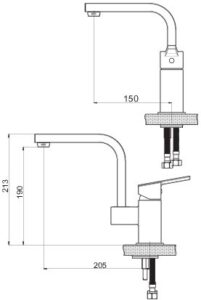 GPD Ritmo Tek Gövde Lavabo Bataryası Krom MTL85
