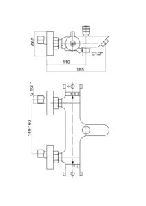 GPD Termostatik Banyo Bataryası Krom TBB02