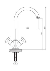 GPD Nino Döner U Borulu Eviye Bataryası Bakır Oksit Kaplama UEB05-B