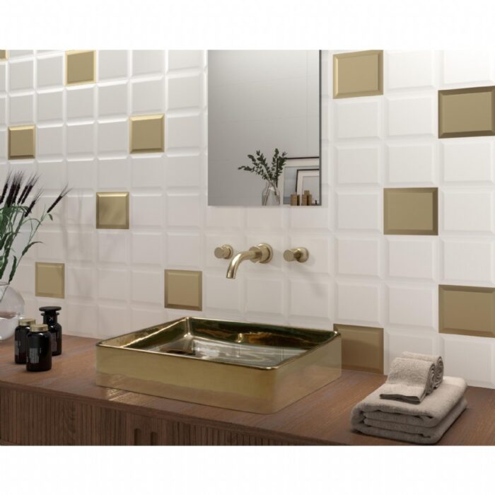 amb bisel oro bisel bianco 12x14 lavabo wonder gold