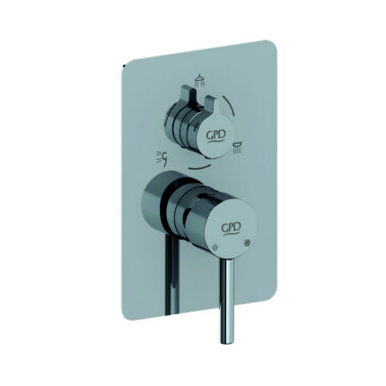 GPD Espina Mix Çevirmeli Ankastre Batarya Sıva Üstü Grubutsen817 Krom SCU70 - SCU70 - Banyo Ankastre Ürünleri