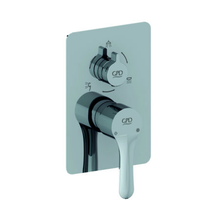 GPD Felis Mix Çevirmeli Ankastre Batarya Sıva Üstü Grubutsen817 Krom SCU75 - SCU75 - Banyo Ankastre Ürünleri