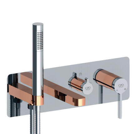 GPD Gildo Mix Kombine Ankastre Banyo Bataryası Krom-Rose Gold MKA165-K-R