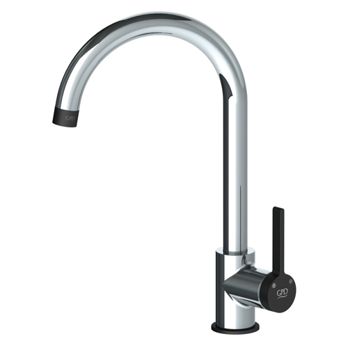 GPD Gildo Tek Gövde Eviye Bataryası Krom-Siyah MTE165-K-S GPD Gildo Tek Gövde Eviye Bataryası Krom-Siyah MTE165-K-S