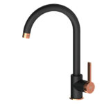 GPD Gildo Tek Gövde Eviye Bataryası Siyah-Rose Gold MTE165-S-R - MTE165-S-R - Mutfak Eviye Bataryası