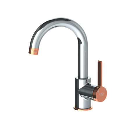 GPD Gildo Tek Gövde Lavabo Bataryası Krom-Rose Gold MTL165-K-R
