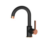 GPD Gildo Tek Gövde Lavabo Bataryası Siyah-Rose Gold MTL165-S-R - MTL165-S-R - Lavabo Bataryası