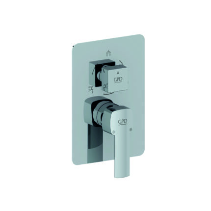 GPD Pedra Mix Çevirmeli Ankastre Batarya Sıva Üstü Grubutsen817 Krom SCU160 - SCU160 - Banyo Ankastre Ürünleri