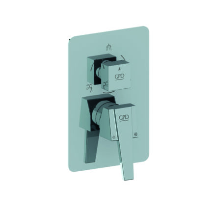 GPD Ritmo Mix Çevirmeli Ankastre Batarya Sıva Üstü Grubutsen817 Krom SCU85 - SCU85 - Banyo Ankastre Ürünleri