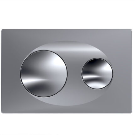 Serel Yuvarlak Mat Krom Panel-Metal Kaplama - P400110 - Kumanda Panelleri (Gömme Rezervuar Butonları)