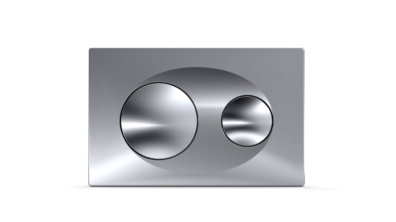 Serel Yuvarlak Parlak Krom Panel-Metal Kaplama - P400120 - Kumanda Panelleri (Gömme Rezervuar Butonları)