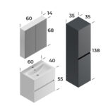 Smart İcon 60 cm Banyo Dolabı