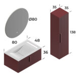 Smart Bari 80 cm Banyo Dolabı - BARİ-80 - Banyo Dolapları - 2