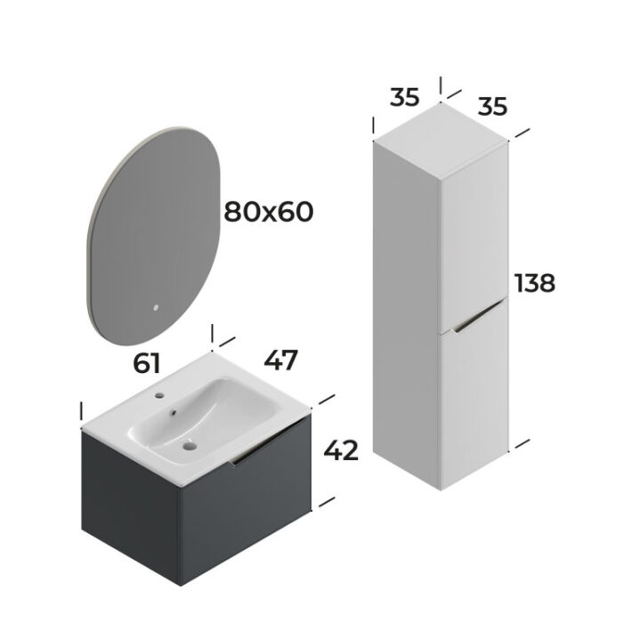 Smart Braga 60 cm Banyo Dolabı