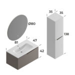 Smart Braga 80 cm Banyo Dolabı