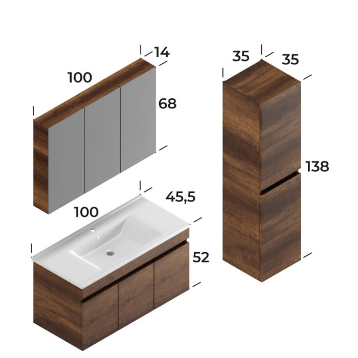 Smart Defne 100 cm Banyo Dolabı