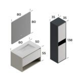 Smart Duru 80 cm Banyo Dolabı - DURU-80 - Banyo Dolapları - 2