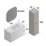 Smart Enza 100 cm Banyo Dolabı - ENZA-100 - Banyo Dolapları - 2