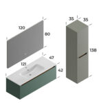 Smart İbiza 120 cm Banyo Dolabı - İBİZA-120 - Banyo Dolapları - 2