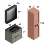 Smart Laguna 60 cm Banyo Dolabı - LAGUNA-60 - Banyo Dolapları - 3