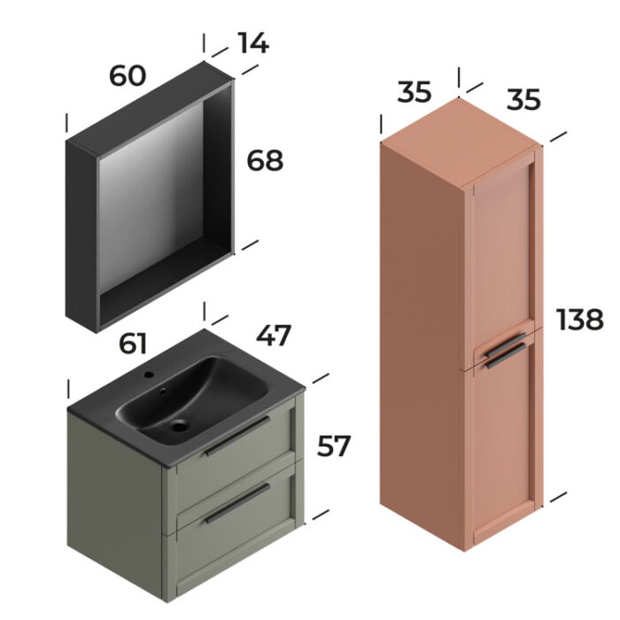 Smart Laguna 60 cm Banyo Dolabı