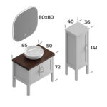 Smart London 85 cm Banyo Dolabı - LONDON-85 - Banyo Alt Modülleri - 3