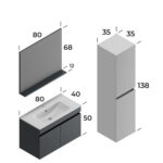 Smart Lotus 80 cm Banyo Dolabı - LOTUS-80 - Banyo Dolapları - 1