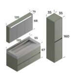 Smart Lucca 120 cm Banyo Dolabı - LUCCA-120 - Banyo Dolapları - 4