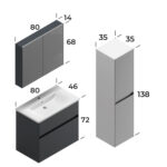 Smart Malaga 80 cm Banyo Dolabı - MALAGA-80 - Banyo Dolapları - 3