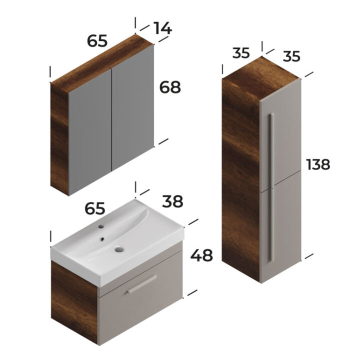 Smart Malta 65 cm Banyo Dolabı