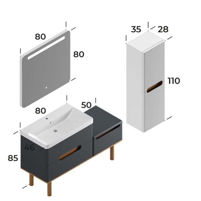 Smart Masal 130 cm Banyo Dolabı