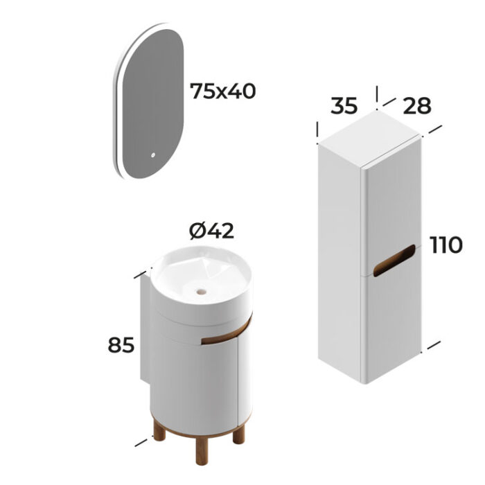 Smart Masal 42 cm Banyo Dolabı - MASAL-42 - Banyo Dolapları - 3