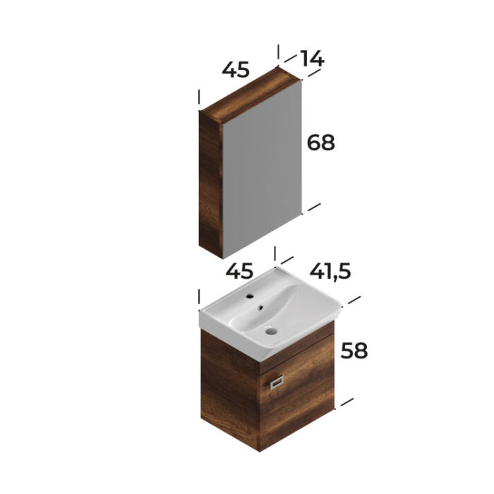 Smart Neon 45 cm Banyo Dolabı - NEON-45 - Banyo Dolapları - 1