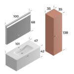 Smart Nova 100 cm Banyo Dolabı - NOVA-100 - Banyo Dolapları - 2