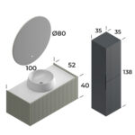 Smart Palermo 100 cm Banyo Dolabı - PALERMO-100 - Banyo Dolapları - 2