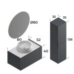 Smart Palermo 80 cm Banyo Dolabı - PALERMO-80 - Banyo Dolapları - 2