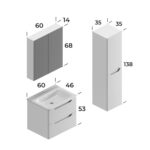 Smart Perla 60 cm Banyo Dolabı - PERLA-60 - Banyo Dolapları - 2