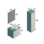 Smart Riva 60 cm Banyo Dolabı - RİVA-60 - Banyo Dolapları - 2