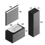 Smart Rodos 85 cm Banyo Dolabı