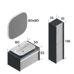 Smart Royale 80 cm Banyo Dolabı - ROYALE-80 - Banyo Dolapları - 2