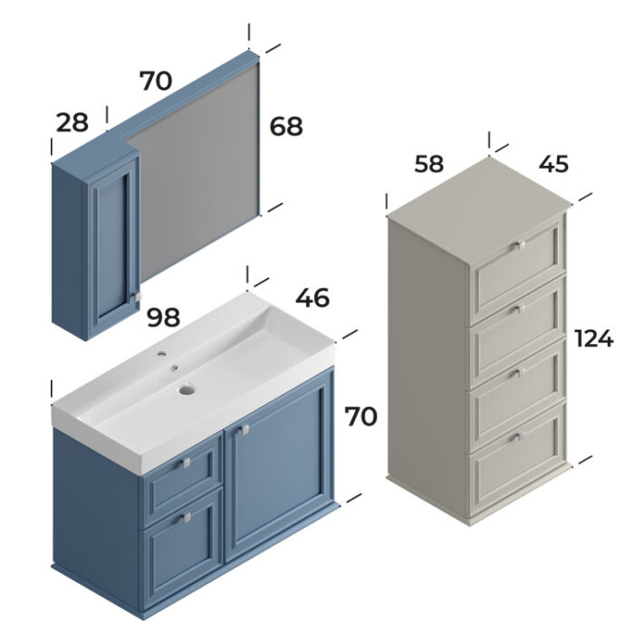 Smart Stella 100 cm Banyo Dolabı - STELLA-100 - Banyo Dolapları - 2