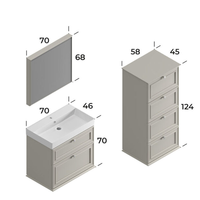 Smart Stella 70 cm Banyo Dolabı - STELLA-70 - Banyo Dolapları - 4