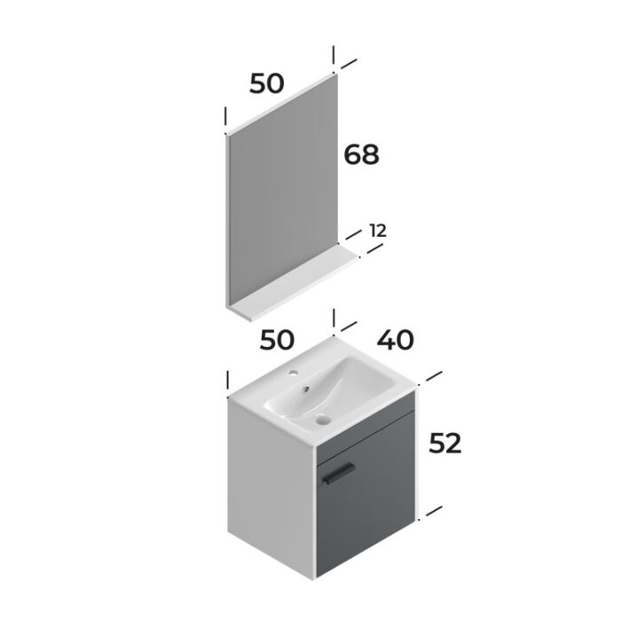 Smart Tika 50 cm Banyo Dolabı - TİKA-50 - Banyo Dolapları - 1