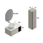 Smart Toledo 80 cm Banyo Dolabı - TOLEDO-80 - Banyo Dolapları - 3