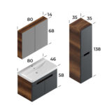 Smart Trend 80 cm Banyo Dolabı - TREND-80 - Banyo Dolapları - 1